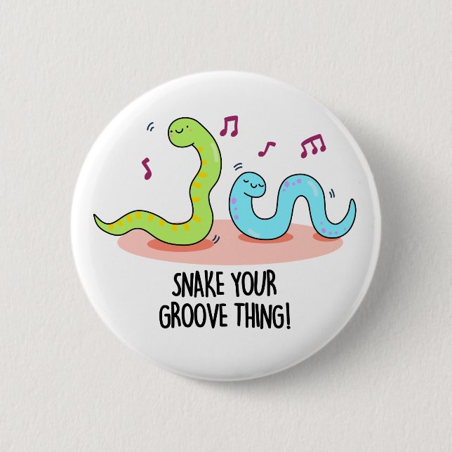 Macaron Rond 5 Cm Snake Your Groove Thé Amusant Disco Pun (Devant)