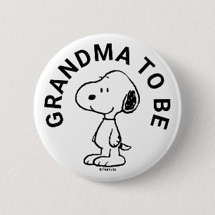 Macaron Rond 5 Cm Snoopy Baby shower Grand-mère à être