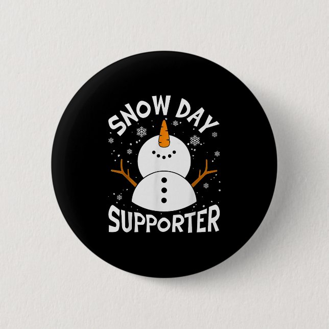 Macaron Rond 5 Cm Snow Day Suprter Snowflake Funny Teacher Christmas (Devant)