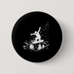 Macaron Rond 5 Cm Snowboard Adventure Sports d'hiver Design pour moi