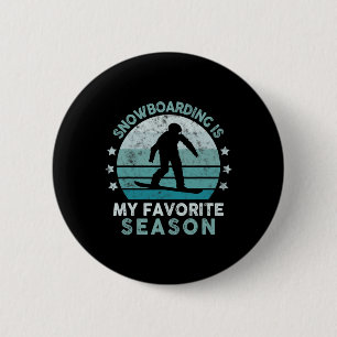 Macaron Rond 5 Cm Snowboard est ma saison préférée hiver SPORT de gl