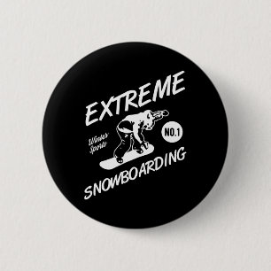 Macaron Rond 5 Cm Snowboard Extreme Snowboard Sports d'hiver Sno