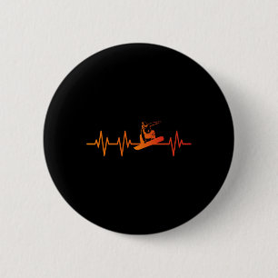 Macaron Rond 5 Cm Snowboard Heartbeat 80s 90s Retro Winter Snowboard
