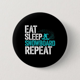 Macaron Rond 5 Cm Snowboard Lover Humour Design Amusant Snowboarder