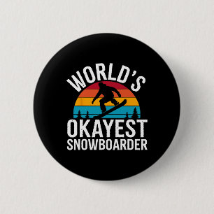 Macaron Rond 5 Cm Snowboard Lover Humour Design Amusant Snowboarder