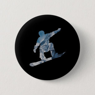 Macaron Rond 5 Cm Snowboard Mountain T Shirt - Cadeau Pour Snowboard