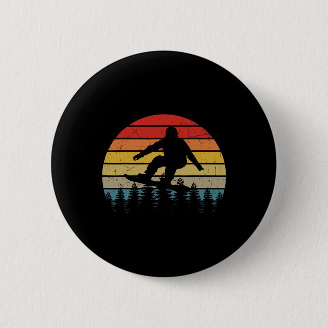 Macaron Rond 5 Cm Snowboard Retro Snowboard Snowboard Extreme S (Devant)