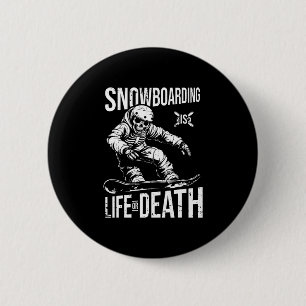 Macaron Rond 5 Cm Snowboard Skeleton Snowboard - Sports d'hiver