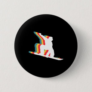 Macaron Rond 5 Cm Snowboard Snowboard Snowboard Retro