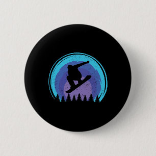Macaron Rond 5 Cm Snowboard Snowboard Snowboard Silhouette Grun