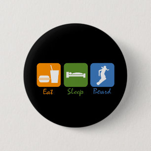Macaron Rond 5 Cm SnowBoardChick mangent le conseil de sommeil