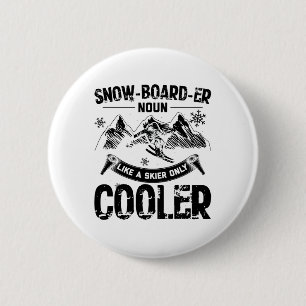 Macaron Rond 5 Cm Snowboardeur  Cadeaux de snowboard d'hiver d'aprè