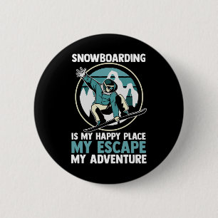 Macaron Rond 5 Cm Snowboardeur Snowboard 2