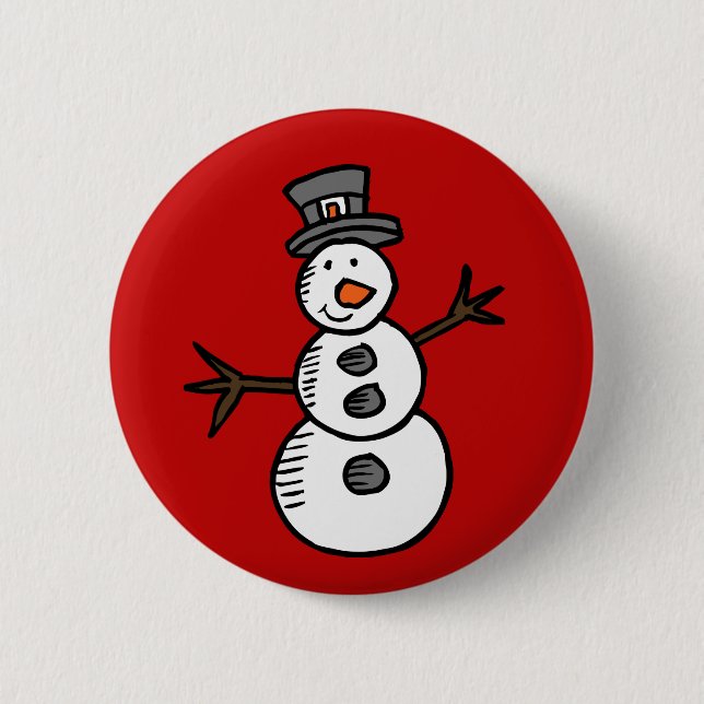 Macaron Rond 5 Cm Snowman (Devant)