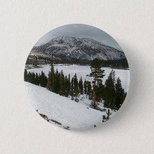 Macaron Rond 5 Cm Snowy Ellery Lake California Paysage hivernal