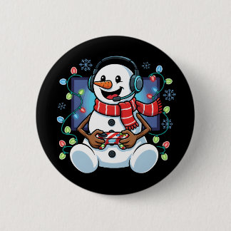 Macaron Rond 5 Cm Snowy Snowman Gamer
