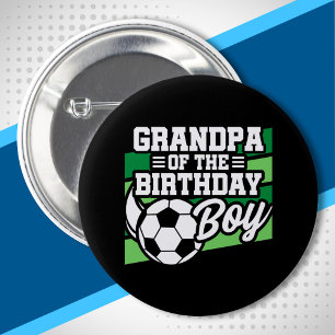 Macaron Rond 5 Cm Soccer Anniversaire Grand-père - Garçons Football