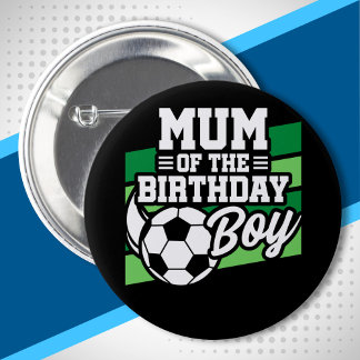 Macaron Rond 5 Cm Soccer Anniversaire maman - Garçons Football Anniv