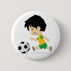 Macaron Rond 5 Cm Soccer Boy