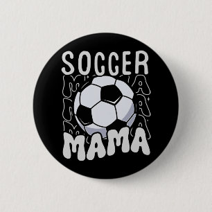 Macaron Rond 5 Cm Soccer Mama Super Retro Soccer Maman Fête des mère