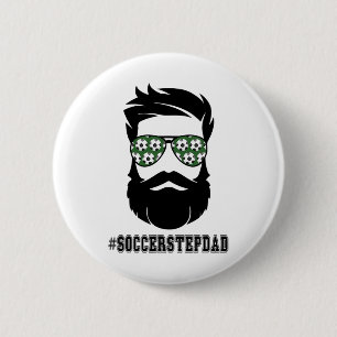 Macaron Rond 5 Cm Soccer Stepdad Avec Beard Step Papa Step Père Ste