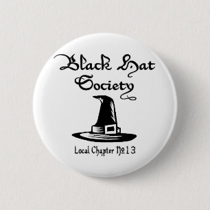 Macaron Rond 5 Cm Société de casquette noir