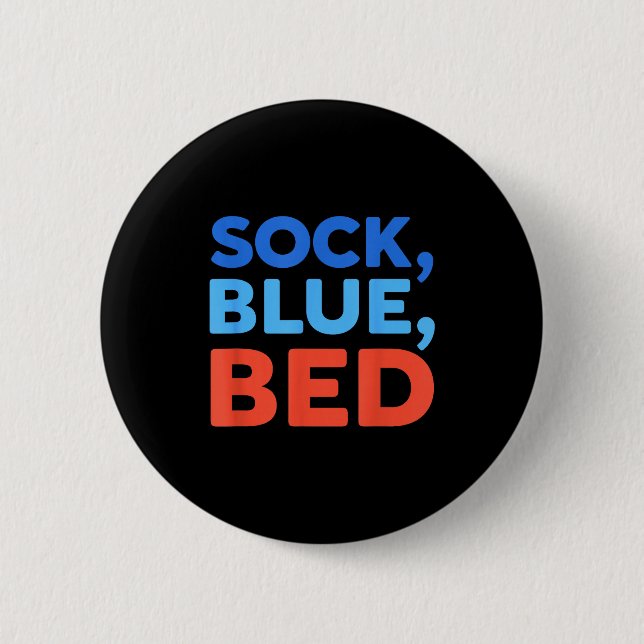 Macaron Rond 5 Cm Sock Blue Bed Funny Meme  (Devant)