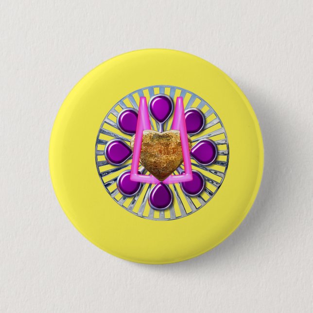 Macaron Rond 5 Cm Socle en métal doré (Devant)