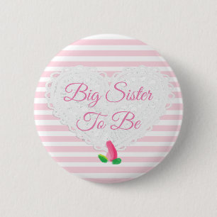 Macaron Rond 5 Cm Soeur à être Rosebud Baby shower rose Bouton