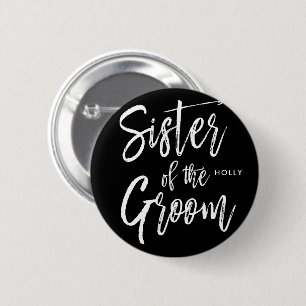 Macaron Rond 5 Cm Soeur de la chambre   Mariage de style de script