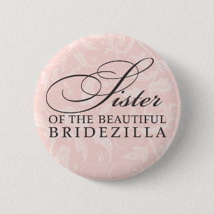 Macaron Rond 5 Cm Soeur de la jeune mariée/du Bridezilla