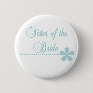 Macaron Rond 5 Cm Soeur de l'élégance de Teal de jeune mariée