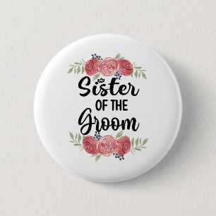 Macaron Rond 5 Cm Sœur du marié, cortège de mariage, douche du marié