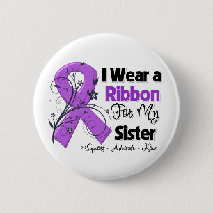 Macaron Rond 5 Cm Soeur - Ruban cancer pancréatique