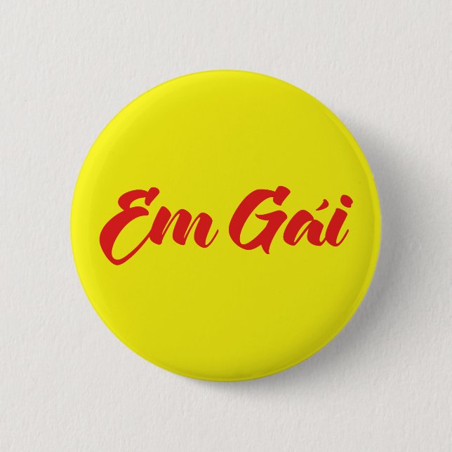 Macaron Rond 5 Cm Soeur Viêt-namienne (Jeune) - Em Gái ~ Tiet Viêt (Devant)