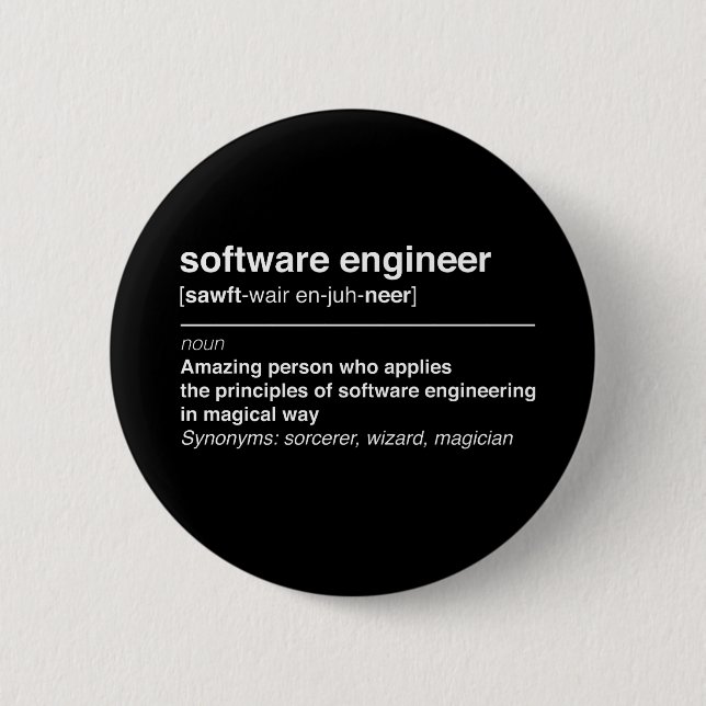 Macaron Rond 5 Cm Software Engineer (Devant)