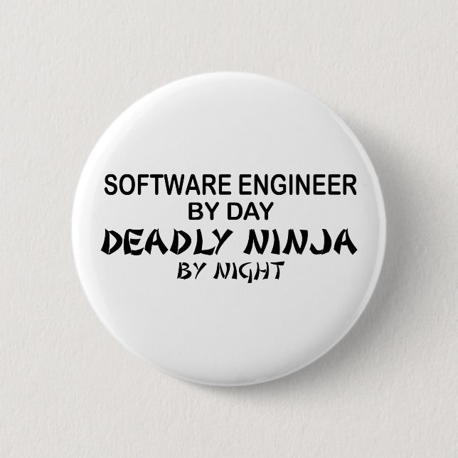 Macaron Rond 5 Cm Software Engineer Ninja mortel (Devant)