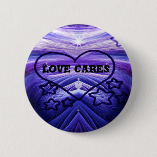Macaron Rond 5 Cm Soins d'amour, Coeur pourpre_