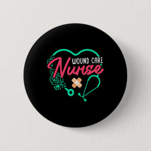 Macaron Rond 5 Cm Soins de santé infirmière Coeur Stethoscope