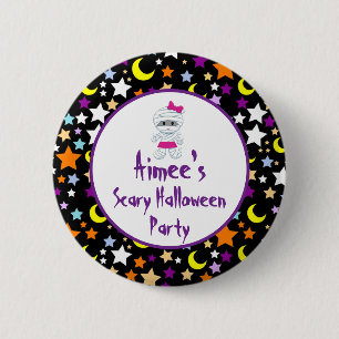 Macaron Rond 5 Cm Soirée d'Halloween de la mignonne fille maman