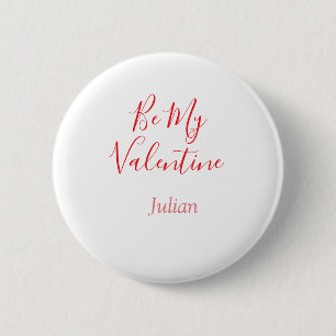 Macaron Rond 5 Cm Sois mon valentin nom rouge couple élégant d'amour