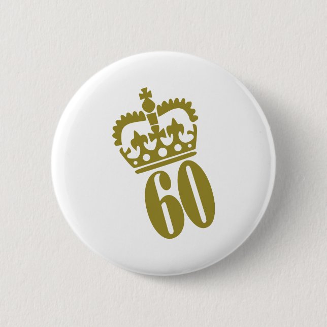 Macaron Rond 5 Cm soixantième anniversaire - nombre - soixante (Devant)