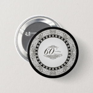 Macaron Rond 5 Cm soixantième Bouton d'anniversaire de mariage