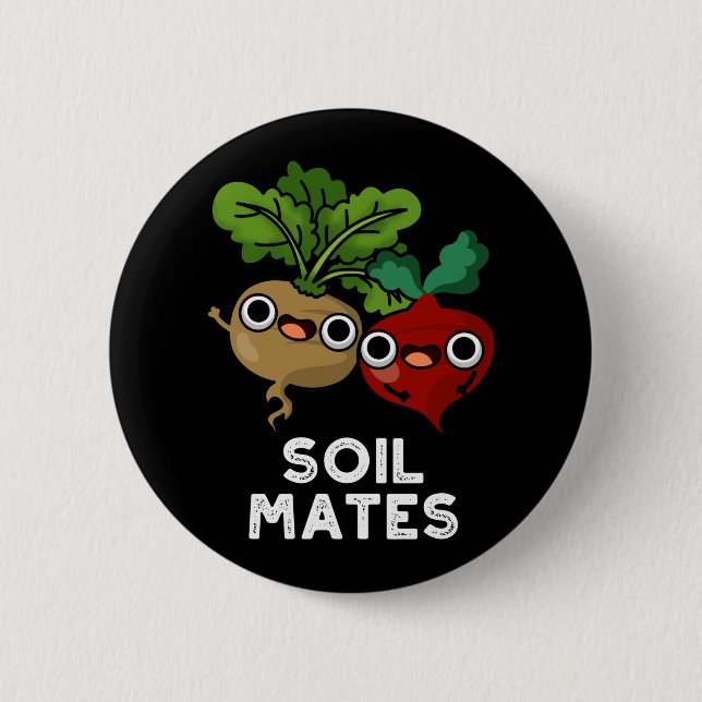 Macaron Rond 5 Cm Sol Mates Funky Beet Root Pun Dark BG (Devant)