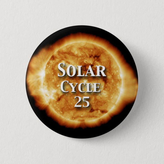 Macaron Rond 5 Cm Solaire Cycle 25 Soleil actif (Devant)