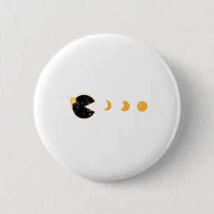 Macaron Rond 5 Cm Solaire Eclipse Gamer Manger Sun Retro Video Jeu M