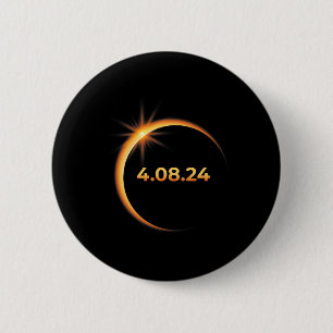 Macaron Rond 5 Cm Solar Eclipse 2024 Amérique Totalité 04 08 24 Spri