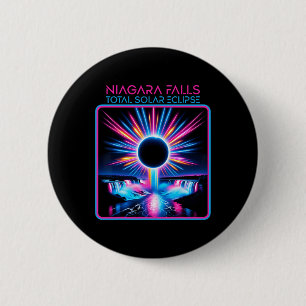 Macaron Rond 5 Cm Solar Eclipse Niagara Falls Totalité Event Souveni