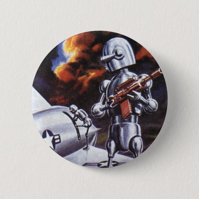 Macaron Rond 5 Cm Soldats de robots militaires de science-fiction vi (Devant)