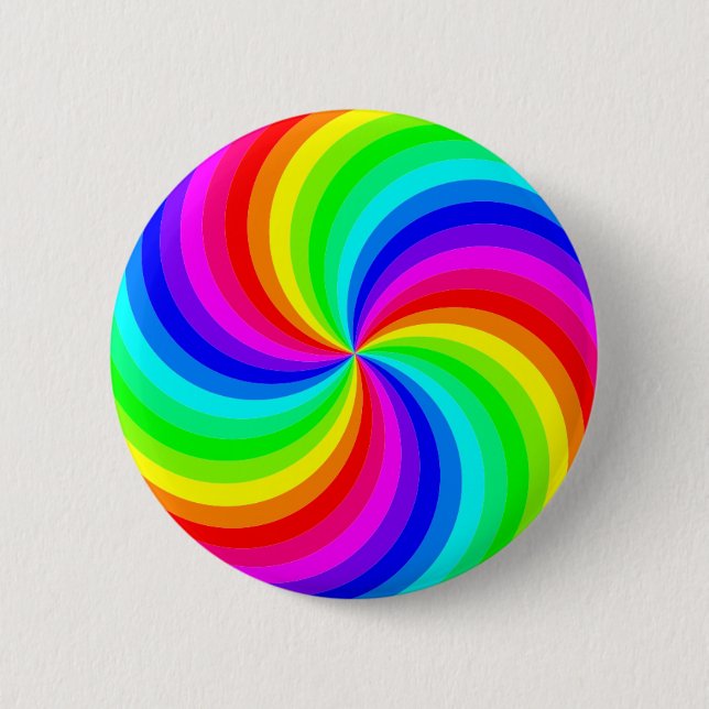 Macaron Rond 5 Cm Soleil lumineux psychédélique de remous (Devant)